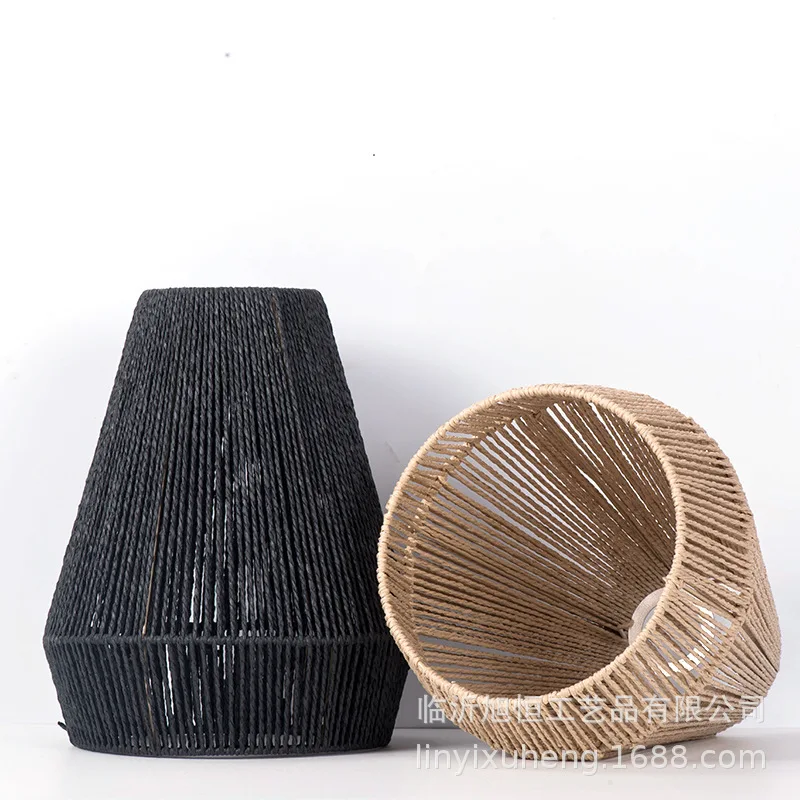 Unique Pendant Chic Handmade Artistic Shade Lamp Boho Lighting Fixture Woven Cover Paper Creative Lampshade Decorative Light