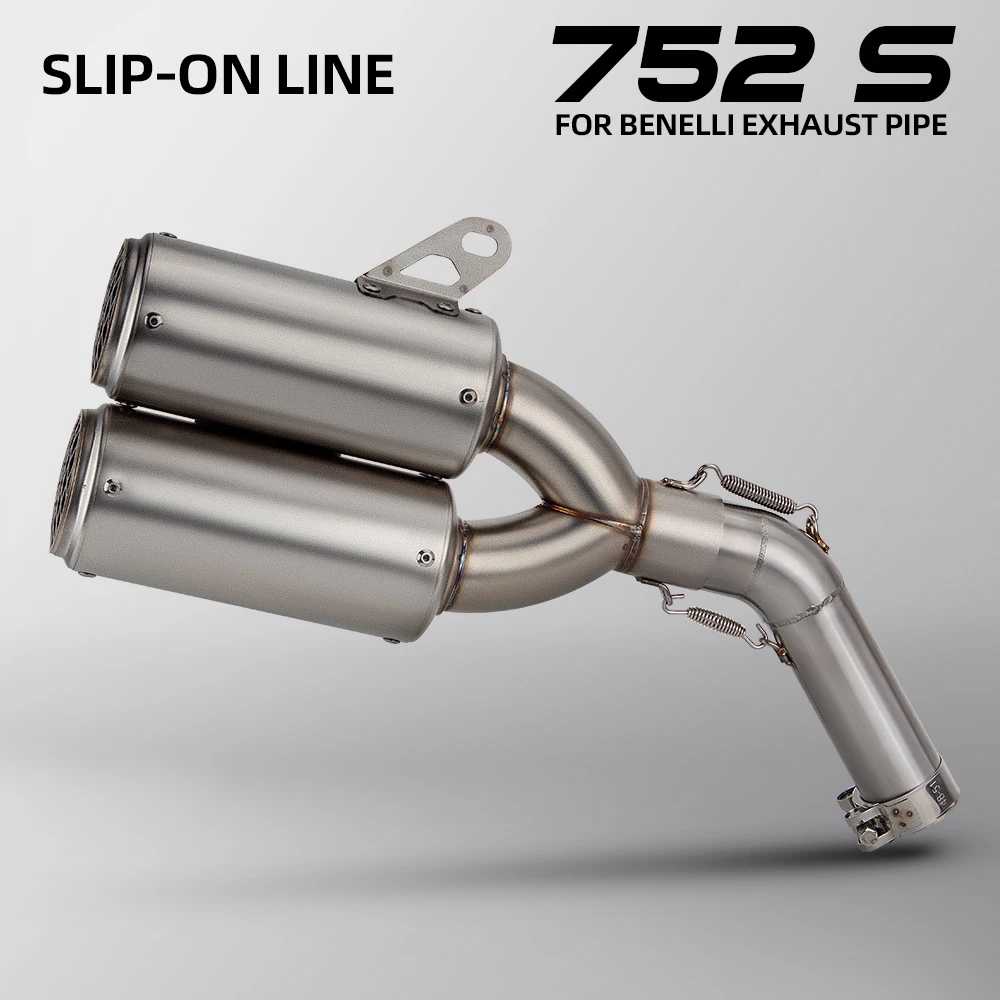 

Выхлопная система 752S Slip-on: комплект для мотоцикла, нержавеющая сталь, адаптер для стритбайка, двойной глушитель для Benelli 752 S