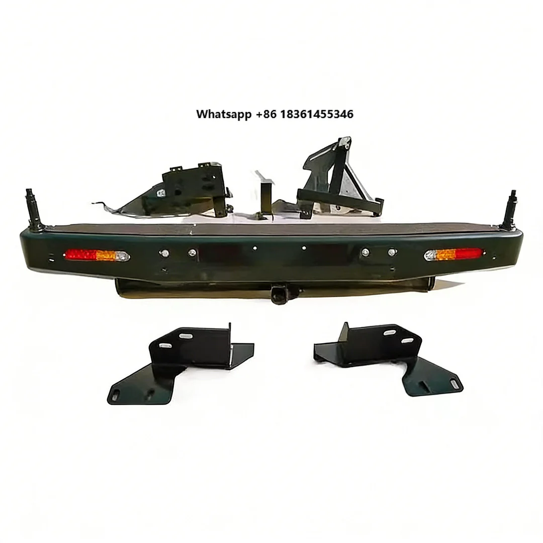 Black Modified Off-Road Bumper with Spare Tire Carrier & Jerry Can Holder