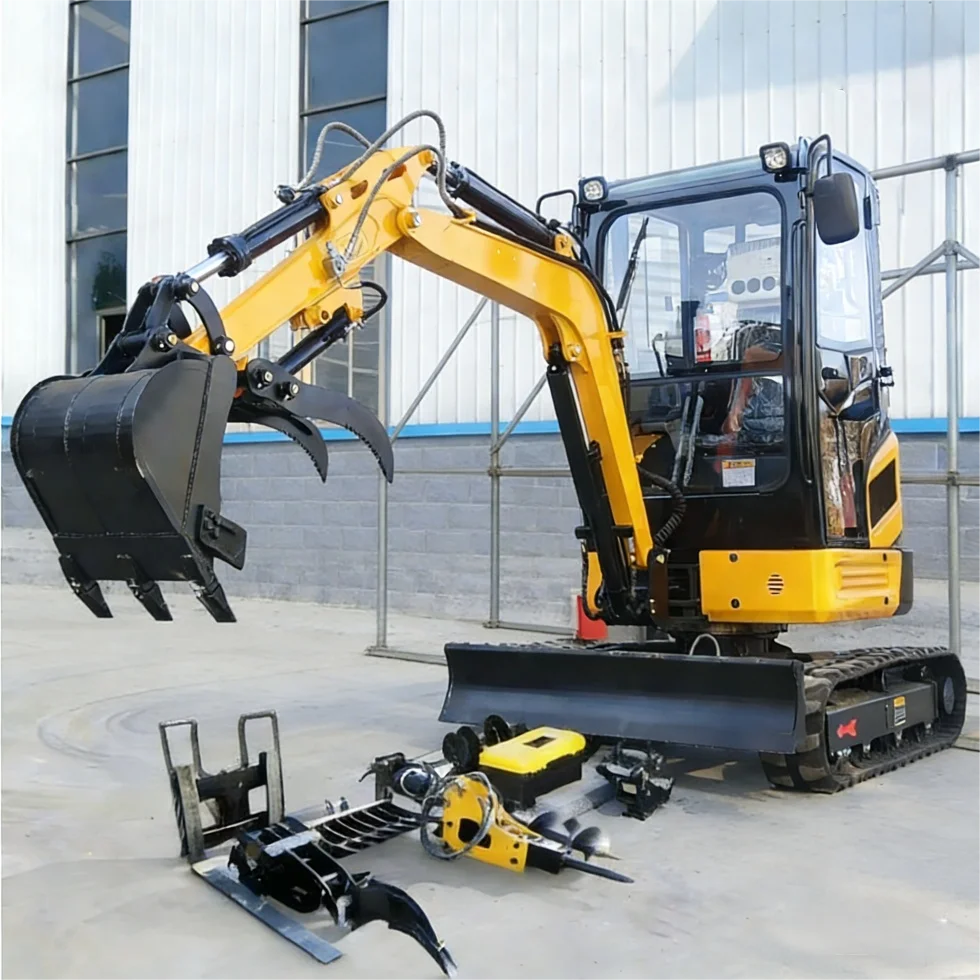 

Индивидуальный высококачественный двигатель Kubota, 2-тонный гидравлический мини-экскаватор с кабиной, 2000 кг, строительная техника, мини-экскаватор