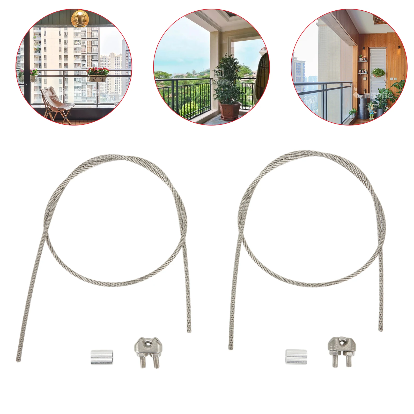 Cordage Wire Cordage Rope Fixed Rope Fixed Cordage With Accessories 2pcs Sliver Stainless Steel Solar Energy Solar Cell Plate