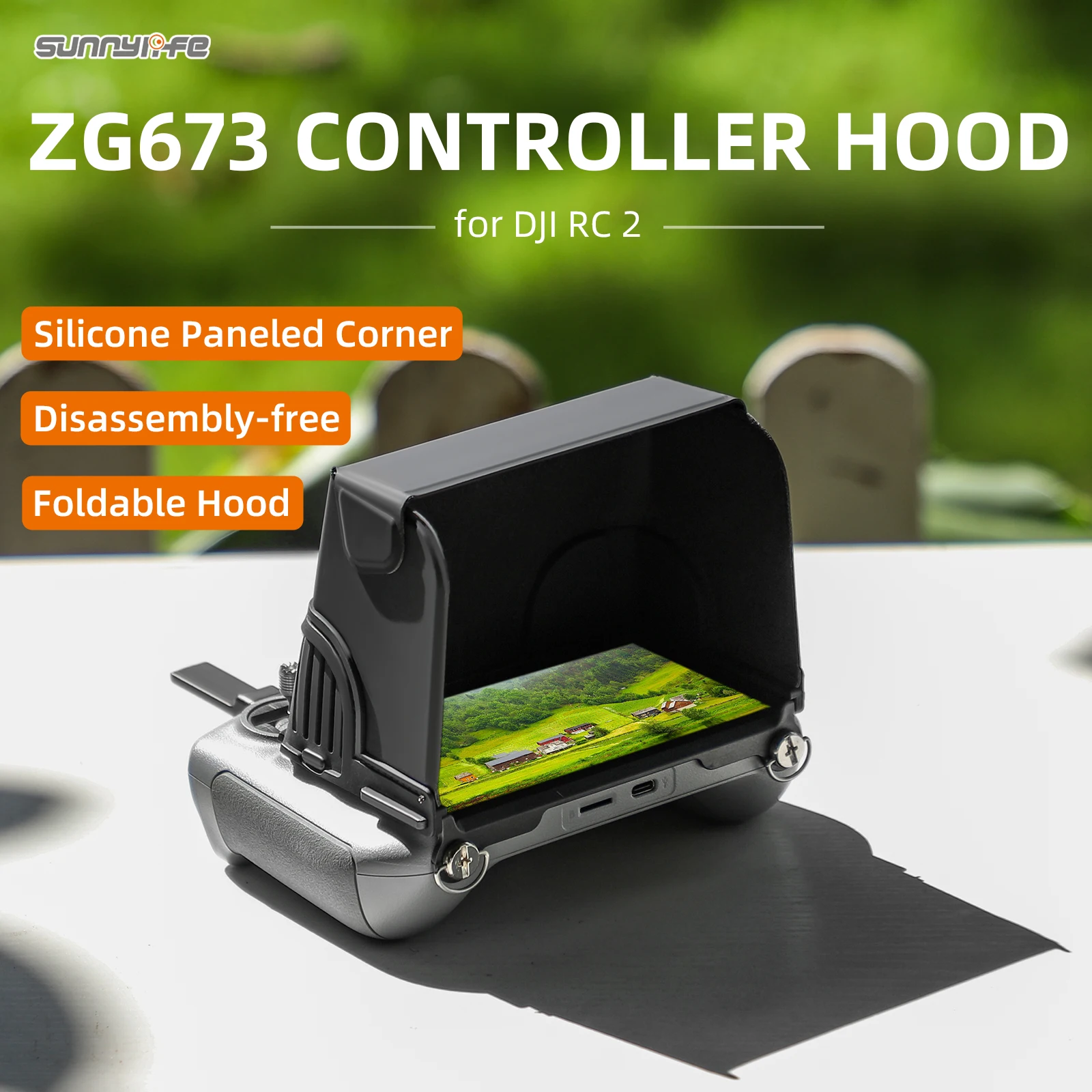 Sunnylife-parasol magnético plegable de cuero PU con cubierta para DJI RC 2, Air 3