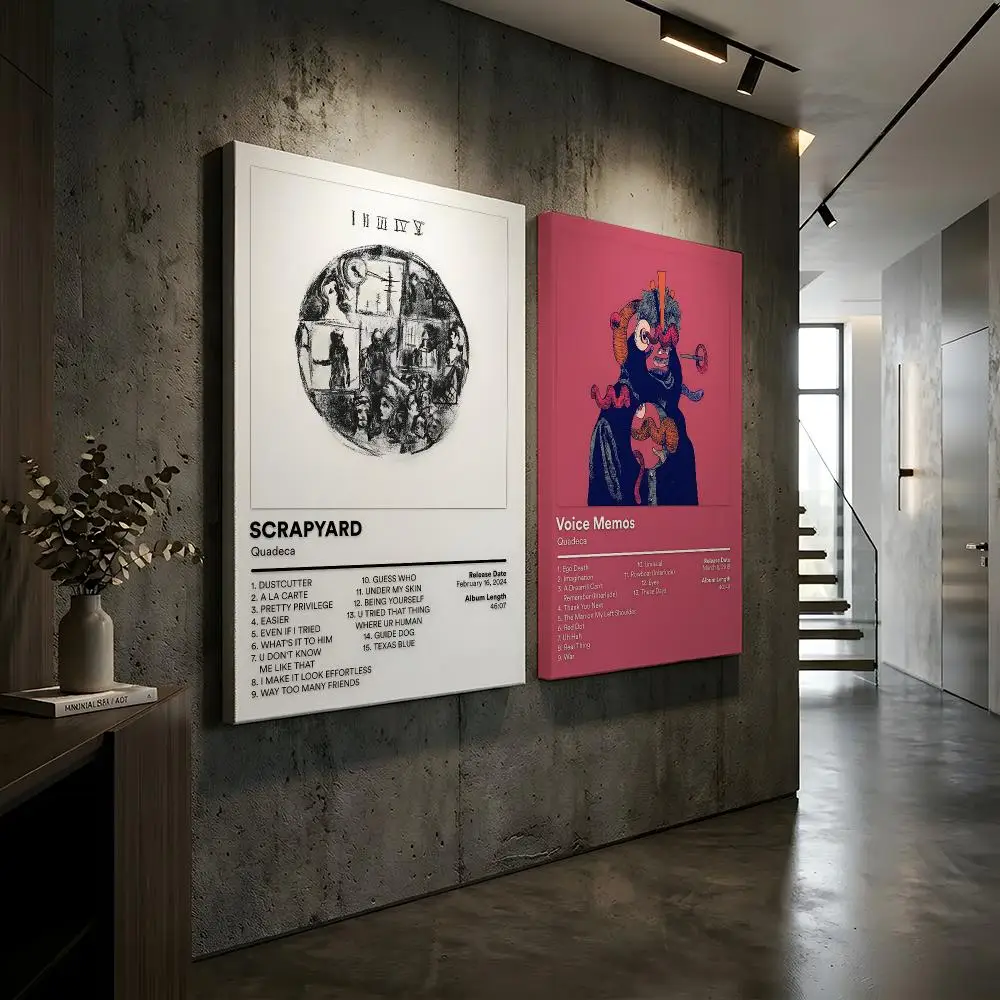 Q-Quadeca Rapper Album Painting Calligraphy HD Modern Style Inner Frame Canvas Poster Bedroom Room Hallway Wall Art Decor