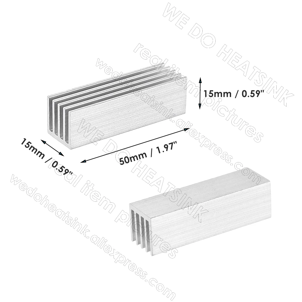 WE DO HEATSINK 50x15x15mm Without or With Thermal Pad  Electronic Radiators Heatsink for GPU IC LED Chip Cooling