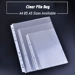 Ring Binder Folder A3 Sheet Protectors Transparent Sleeves A2 A4 Paper Organizer Document Bag A5 Clear File Bag For Documents