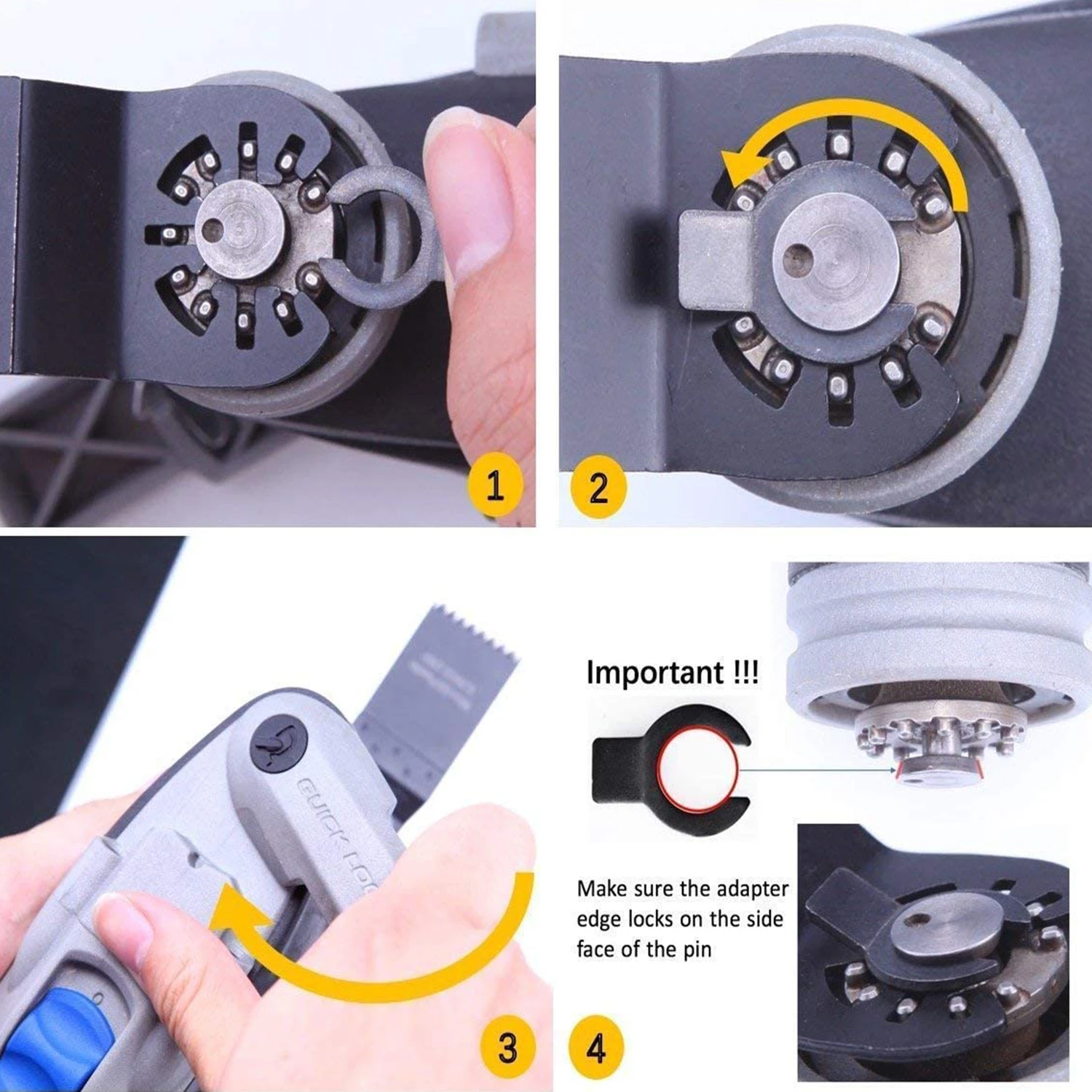 EZARC-hojas de sierra multiherramienta oscilante de dientes de carburo, herramienta múltiple de liberación rápida para Material duro, Metal, corte de clavos, 3 piezas