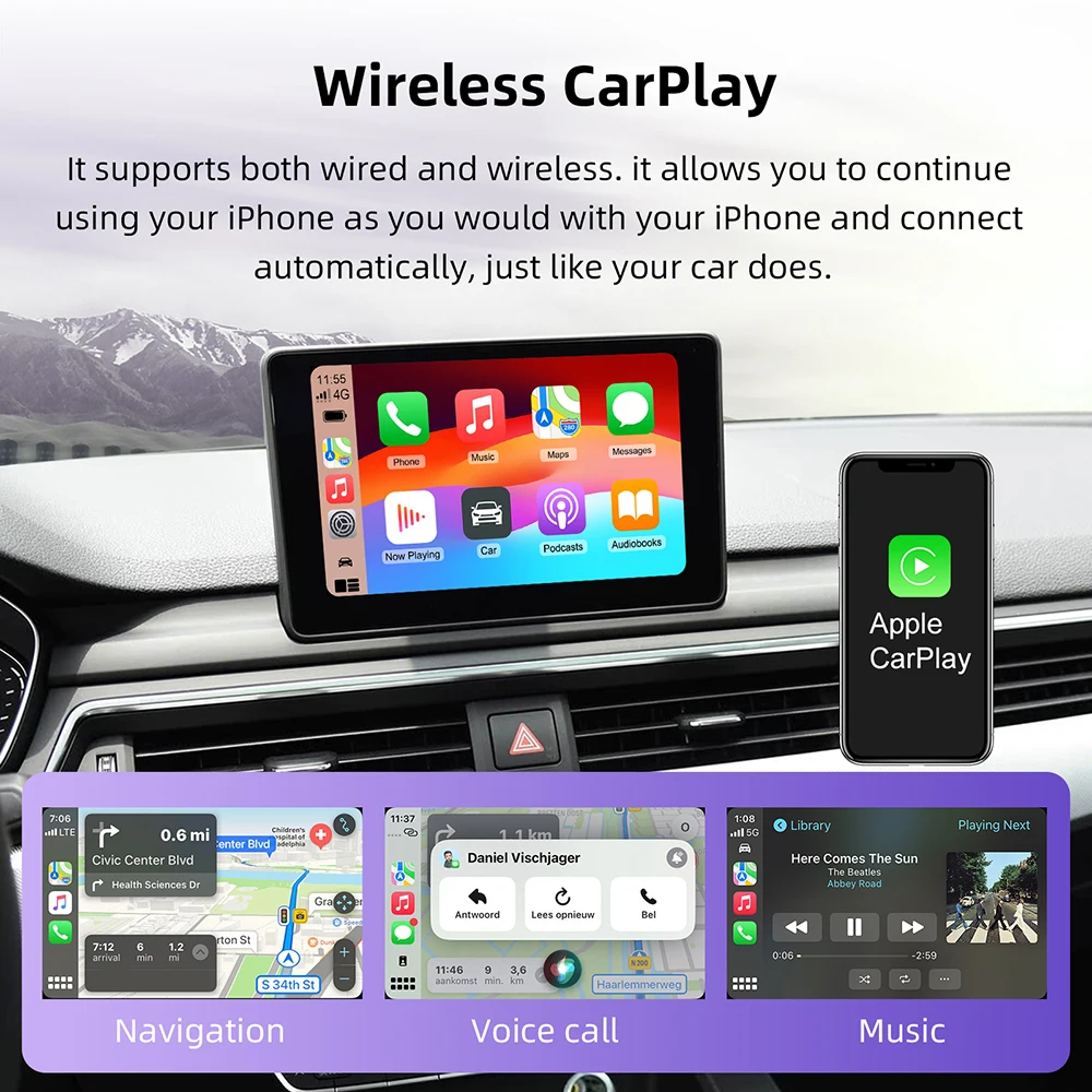 Wireless CarPlay For Audi A3/A4/A5/A6/A7/Q2L/Q5L/Q7 2014-2018 MIB MMI 3G Android Auto Mirror Link AirPlay Multimedia Accessories