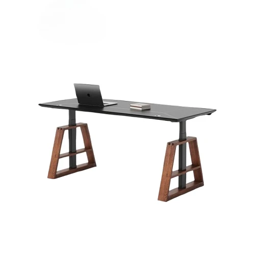

Intelligent electric lifting table, dual motor, solid wood rock slab desk