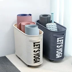 Foldable Dirty Laundry Basket for Bathroom Household Narrow Clothes Storage Organizer Yoga Mat with Pulley