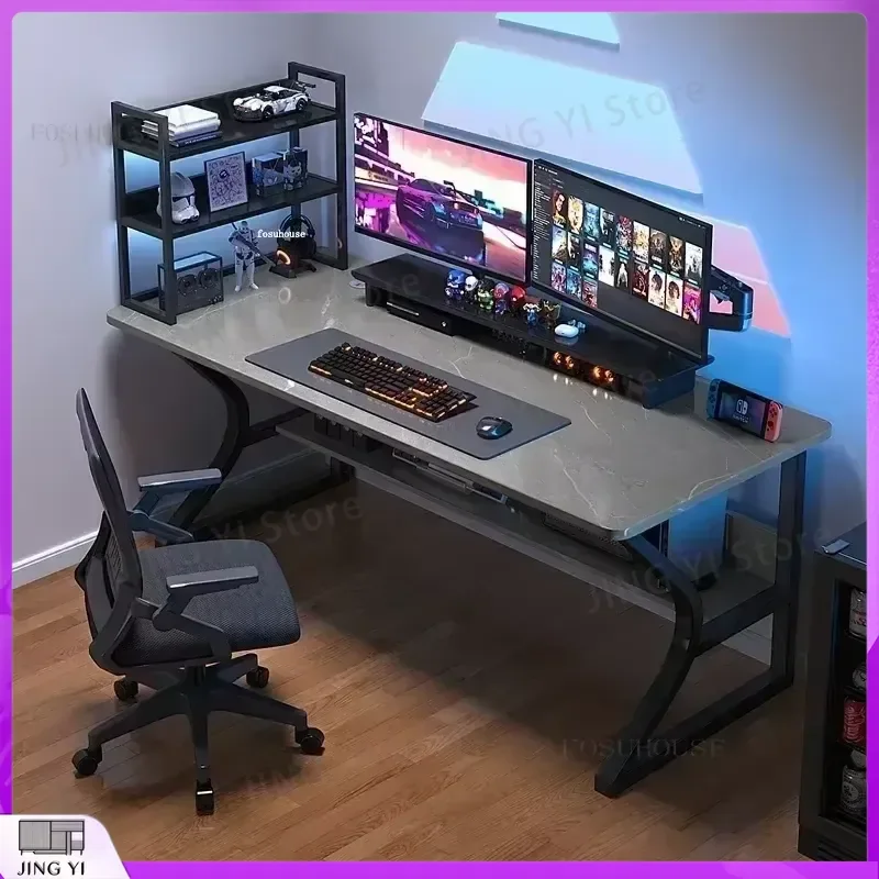 Modern Adjustable Computer Desk for Office Study Gaming Ergonomic Workstation with Cable Management Simple Desktop Table for
