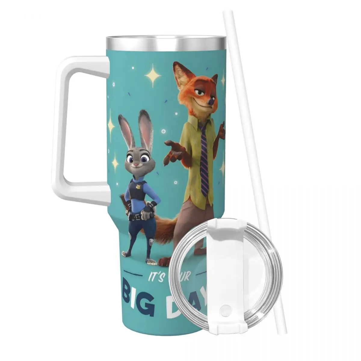 كوب من الفولاذ المقاوم للصدأ Zootopia 2 كوب حراري إنه يومك الكبير للحفاظ على الحرارة أكواب المشروبات الباردة كوب زجاجة ماء للسفر