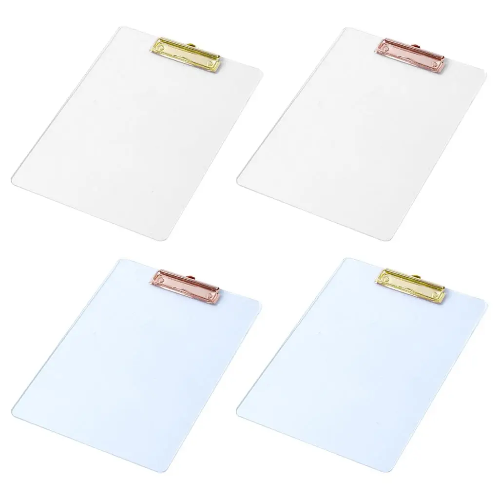 

Transparent/Matte Acrylic Clipboard, 4 Letter Size, Stationery Portable Writing Board Clip Splint Homework A4 Paper Notes