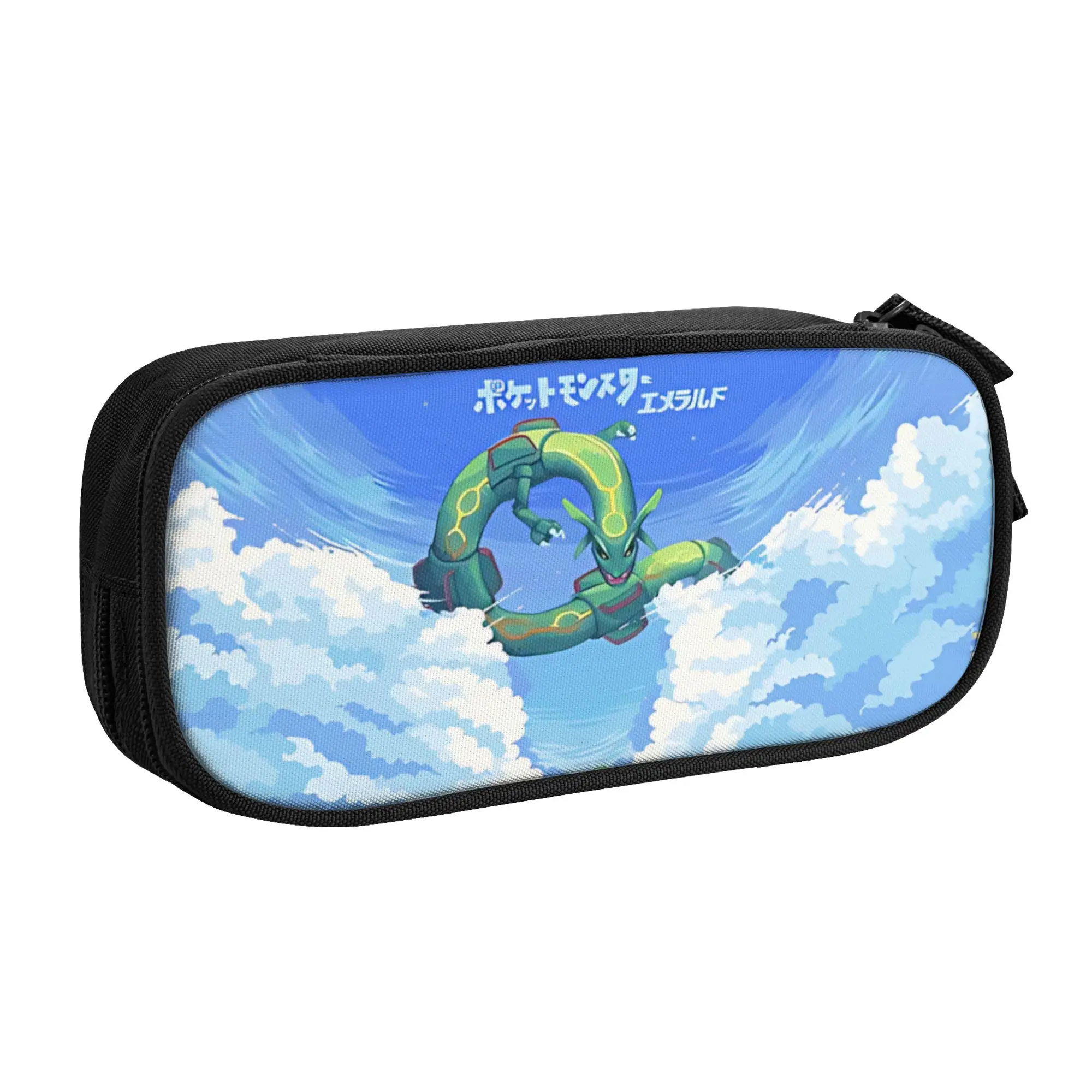 Large Capacity Bags For Child Cartoon Rayquaza Break Cloud Sky Graphic Pokemon Theme School Pencil Bag For Boys Gilrs Kids