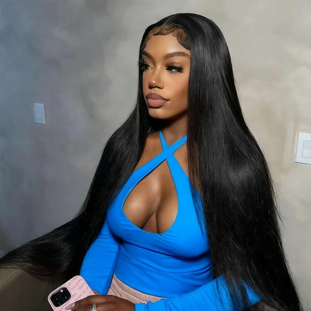 30 40 Polegada 250 densidade osso em linha reta 13x6 hd peruca frontal do laço 13x4 frente do laço transparente pré arrancado 100% cabelo humano para mulher