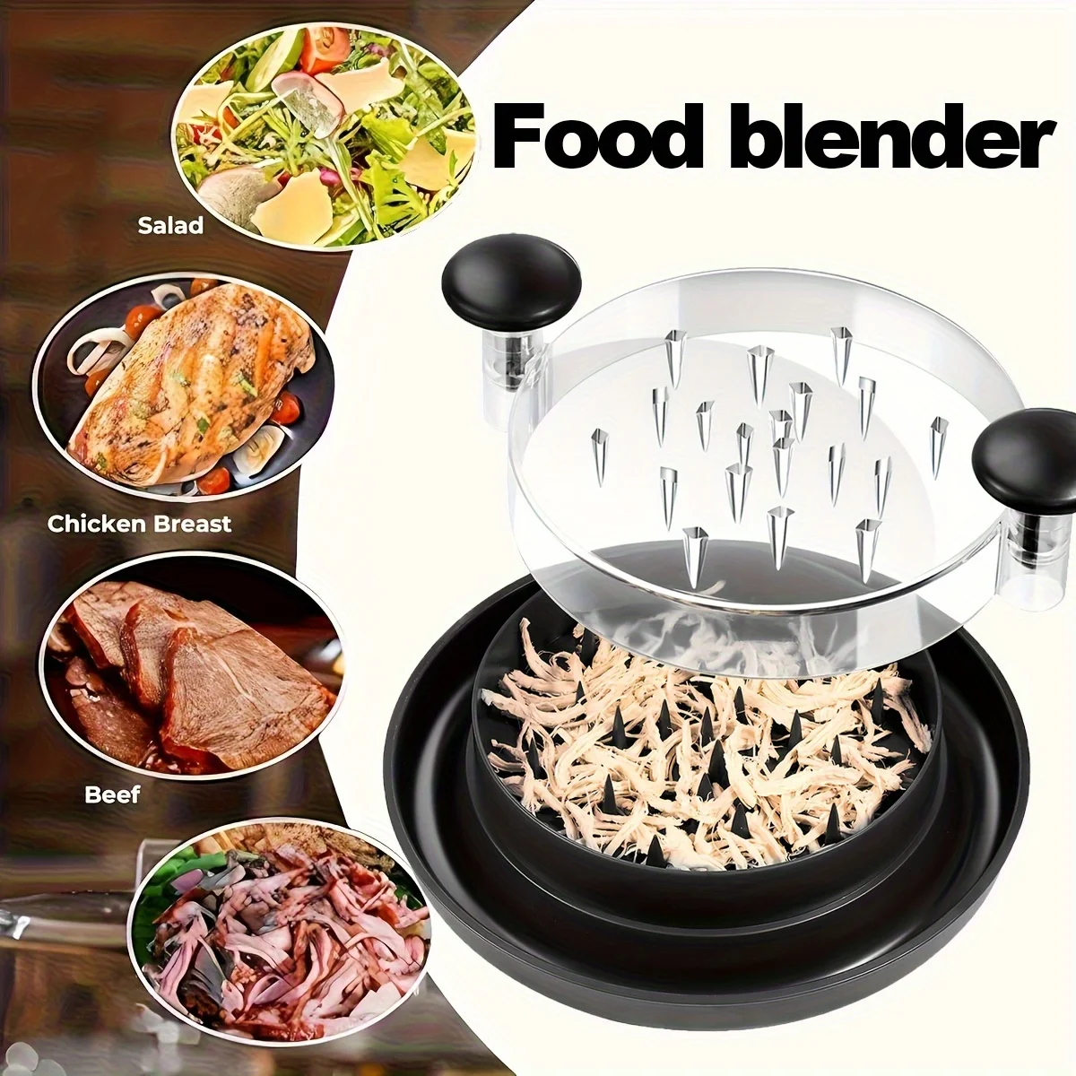Meat Shredder Rotating Hand Twist, Heavy Duty Chicken Pork Shredder Tool, Stainless Steel Dishwasher Safe Kitchen Gadget