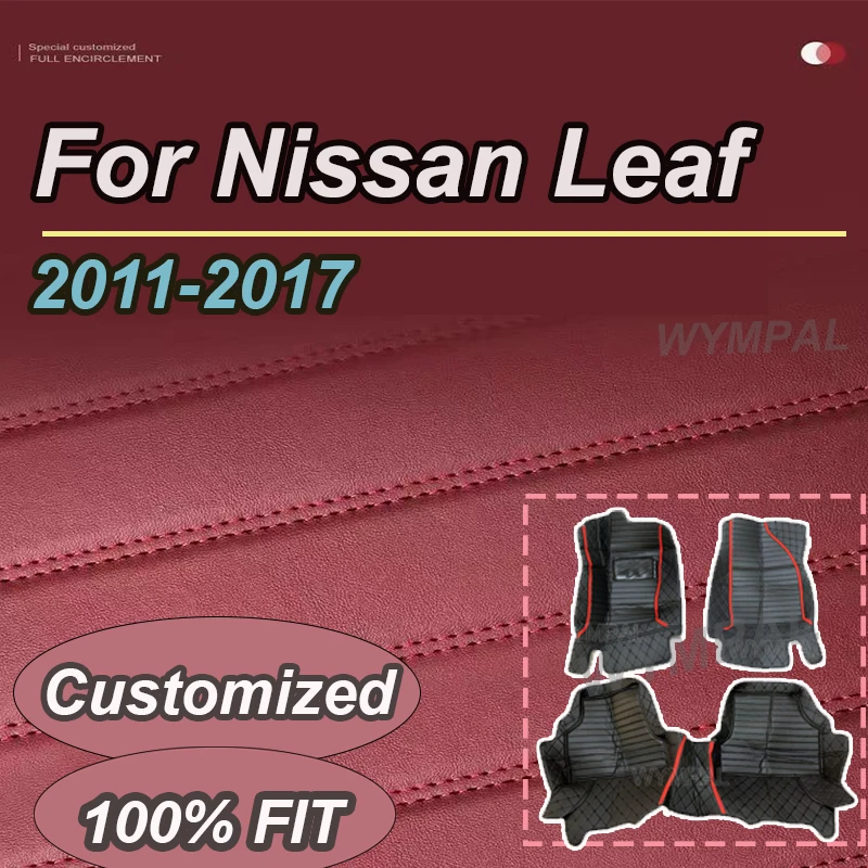 

LUXURY Floor Mats For Nissan Leaf ZE0 AZE0 2011~2017 Dirt-resistant Car Mats luxury Leather Mat Anti-dirt Pad Car Accessories