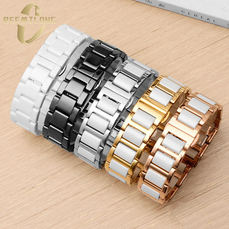 Ceramic watch strap Three styles Universal 14-23mm quick change pin unisex smart mechanical white black watchband For any brands