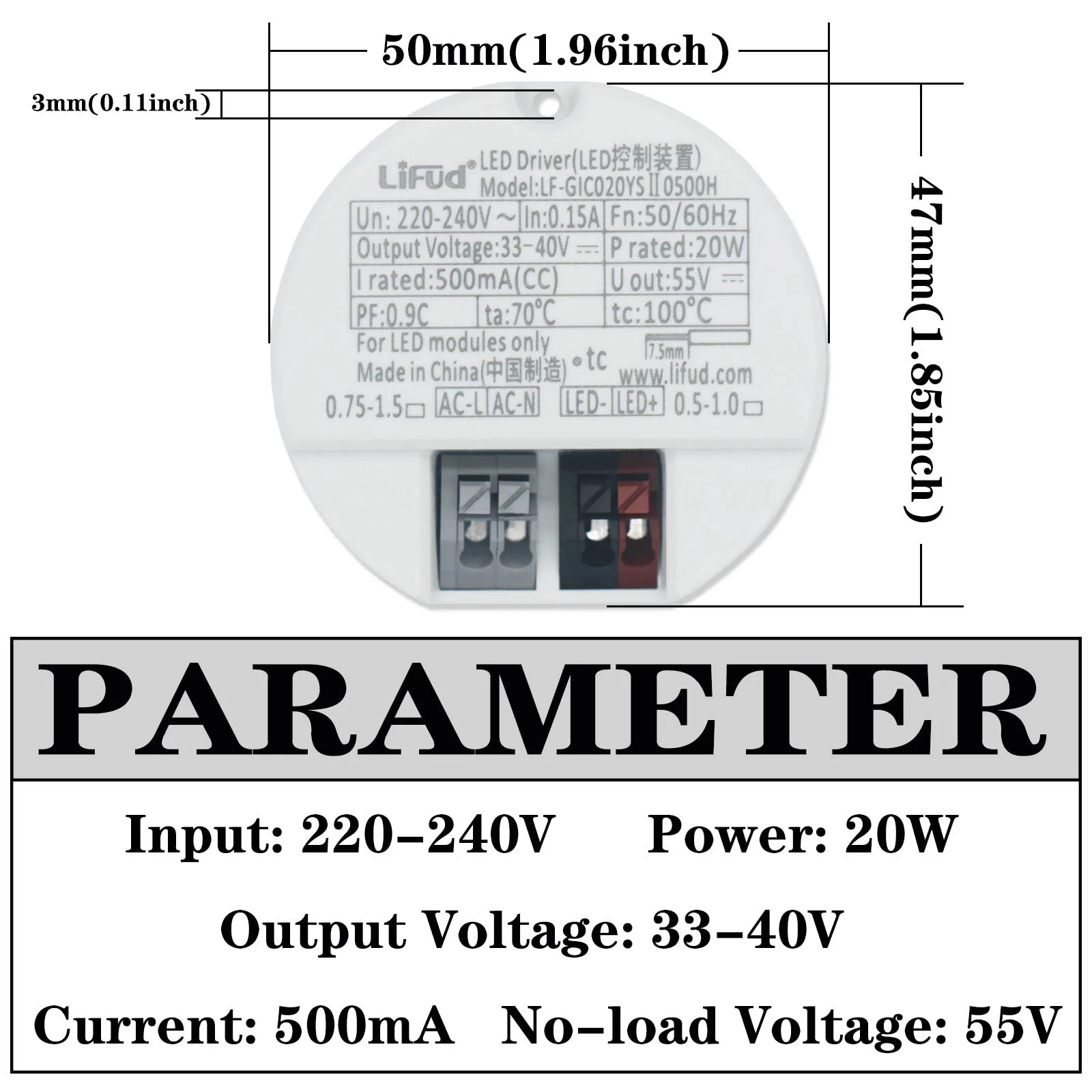 Lifud Power Adapter AC220V 10W 12W 14W 18W 20W 30W 40W Lighting Transformer Track Lamp Down Lamp Wall Lamp Power Source