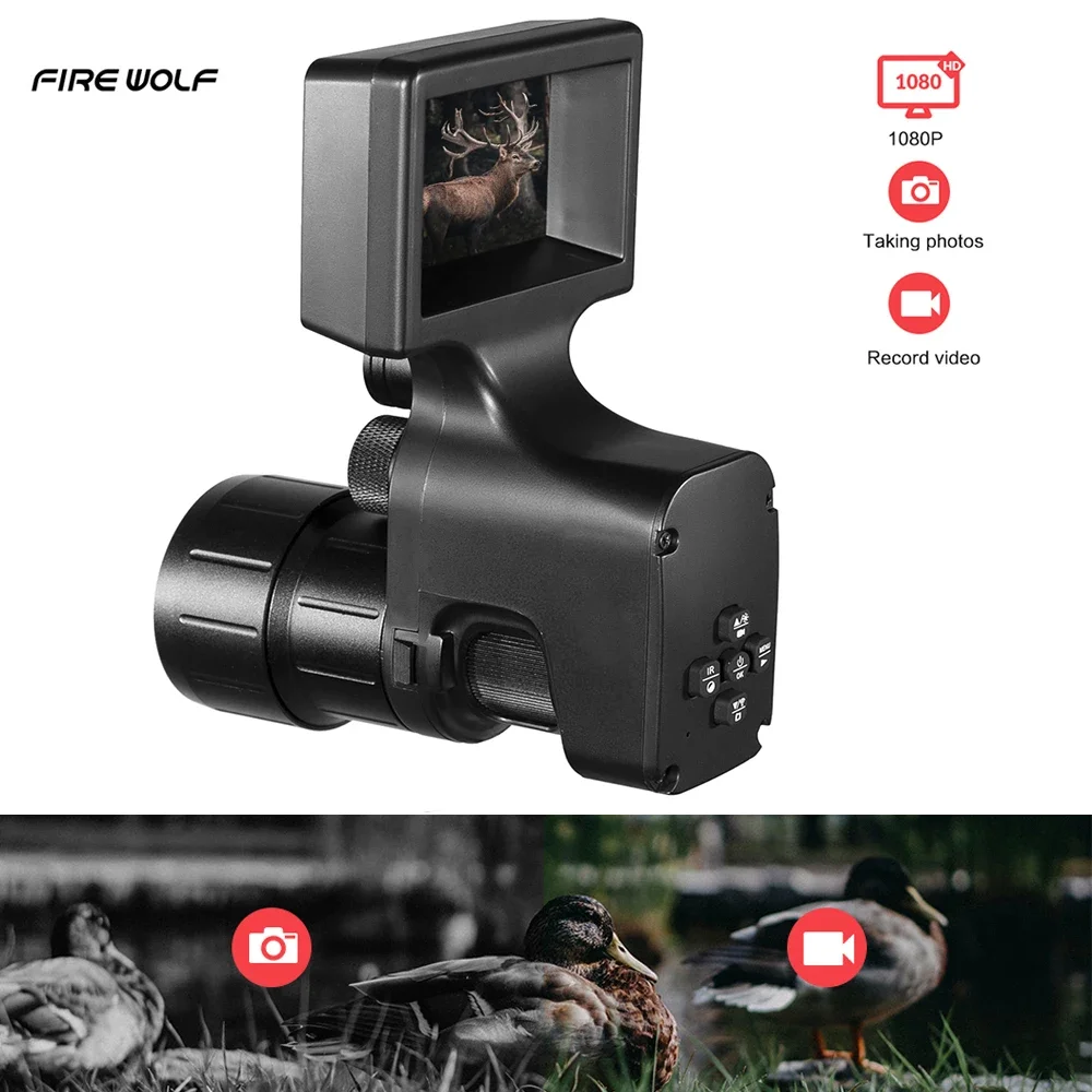 FIRE WOLF Night vision device with/Wifi APP 200M Range NV Riflescope IR Night vision Sight For hunting Trail Optical Camera