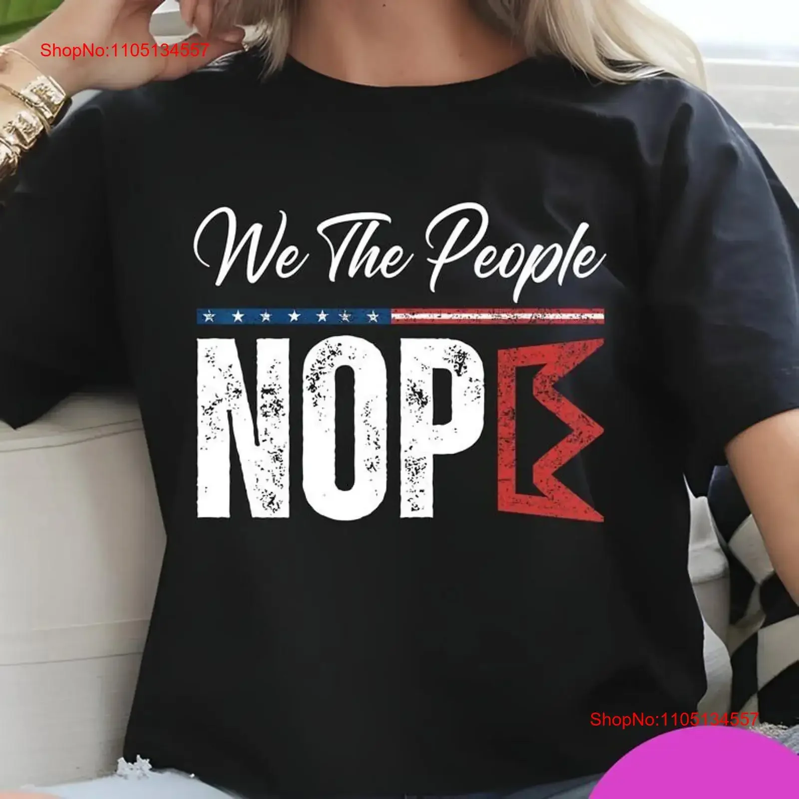 Retro No Kings Nope Protest Sign Horizontal T Shirt Rejecting Since 1776 vintage Washed Slightly streetwear graphic