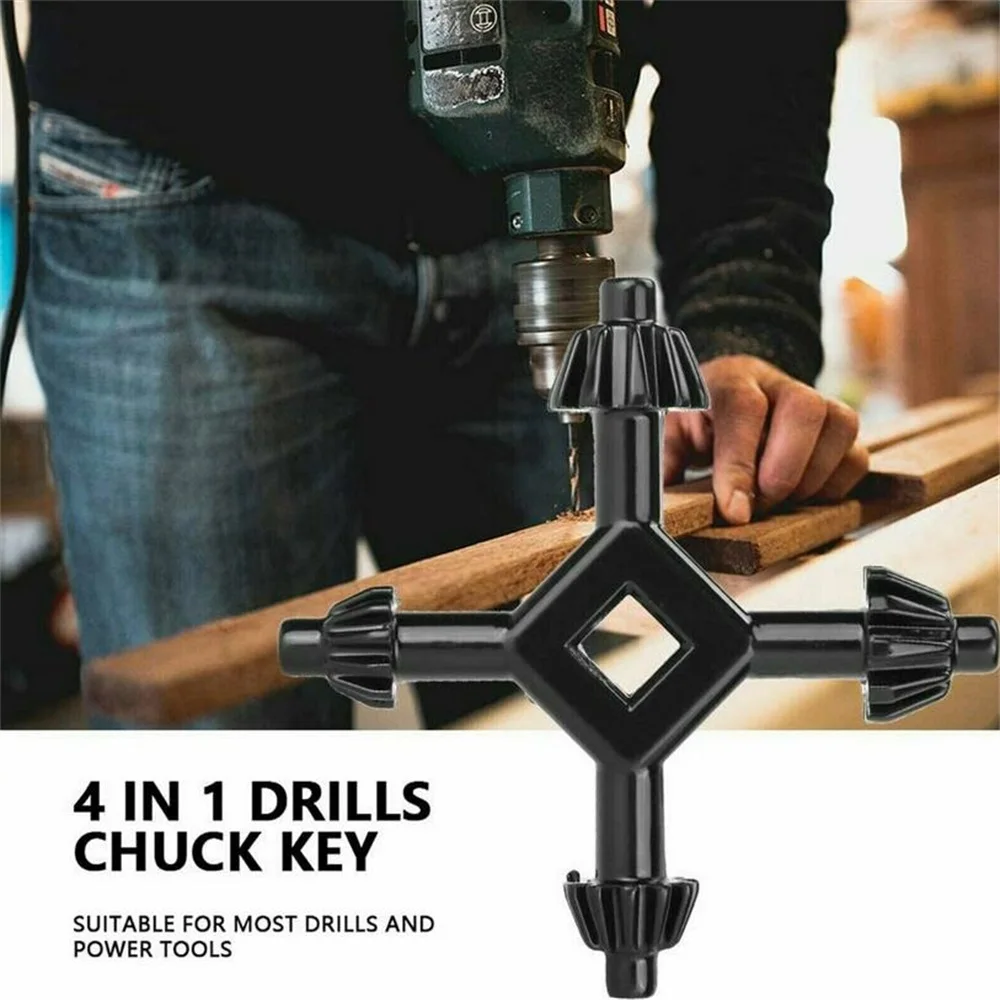 4 In 1 Chuck Key Drill Drilling Holder Spanner Multi-function Universal  Ratchet Socket Ring Combination Grip Star Wrench