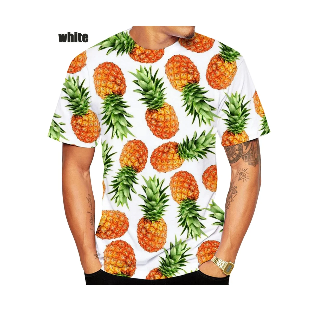 Summer Hot Sale  Men and Women Models 3D T-shirt Print Funny Pineapple Short-sleeved Fashion Fun Creative short-sleeved