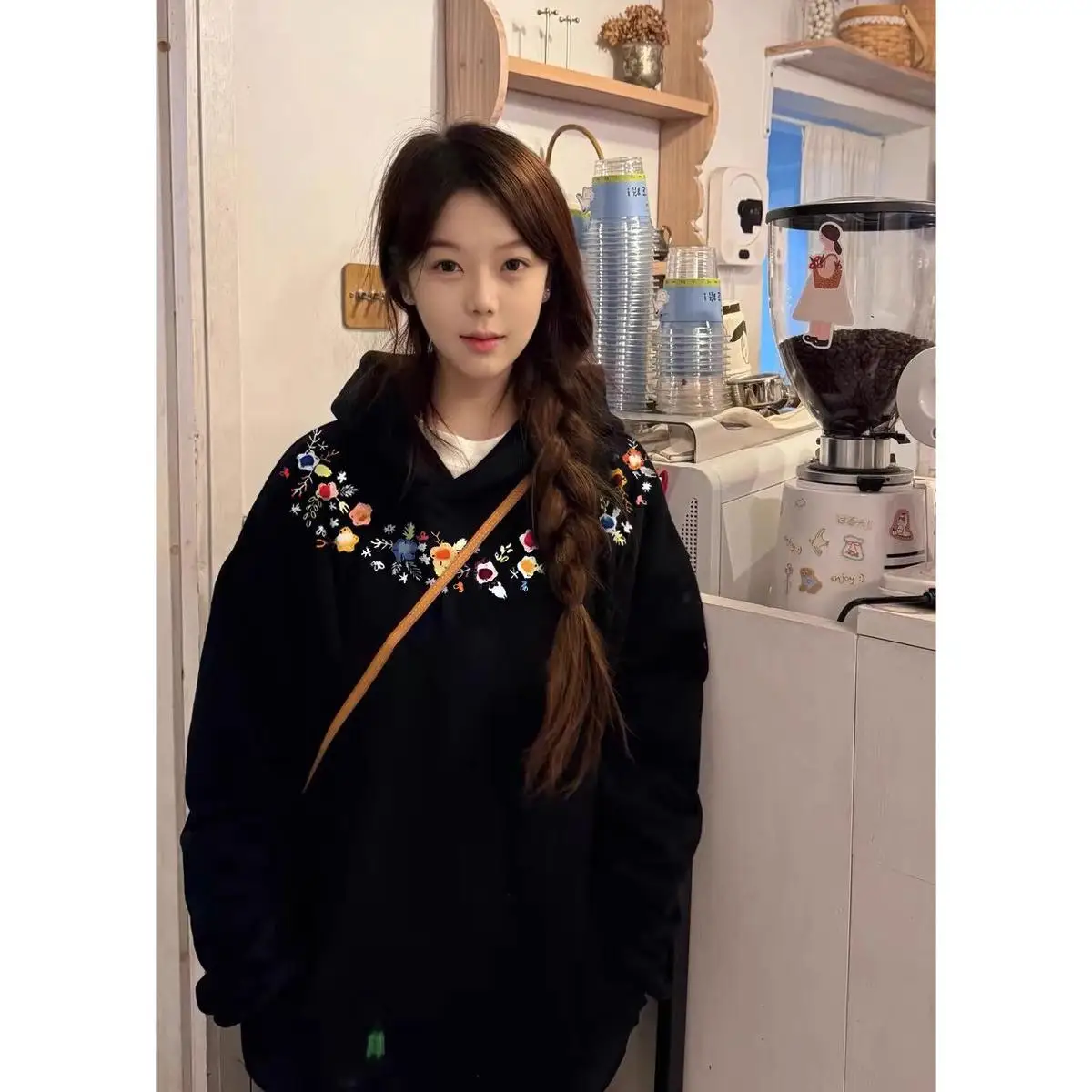 

Chic Oversize Hoodie Women's Casual Loose Fce Trasuit Spring Autumn Winter Comfortable Lazy Sle Streetwear