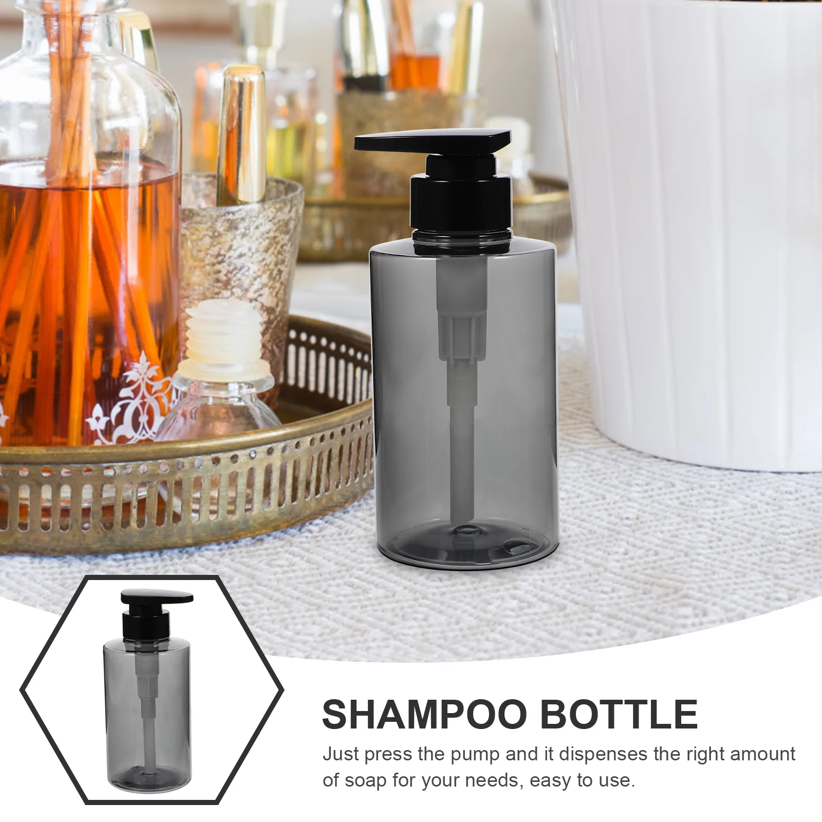 

4pcs Shampoo Empty Bottle Refillable Liquid Soap Dispenser Pump Bathroom Kitchen Lotion Container Travel Soap Bottle Reusable