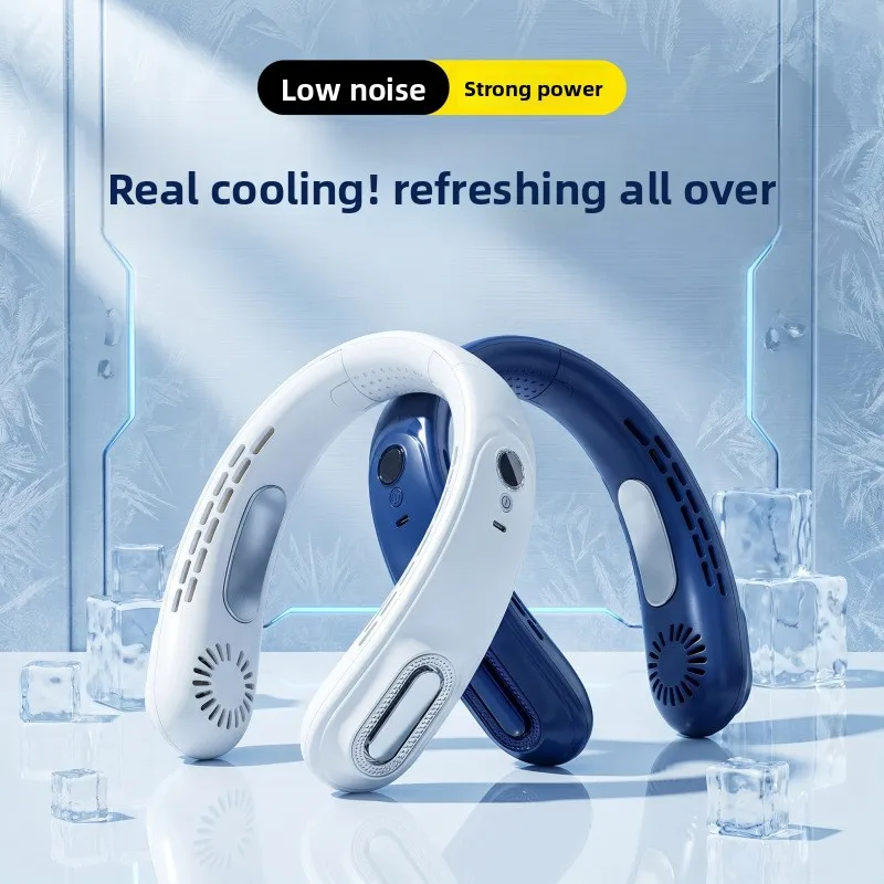New Leafless Neck Cooling Fan Portable Silent Mini Air Conditioner Ultra Long Endurance Cool Down Fan For Outdoor