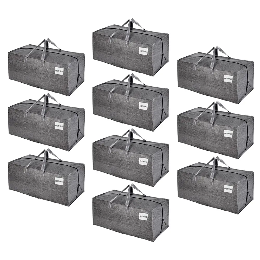 

10 Pa Moving Bags W/Backpa Straps, Heavy Duty, Moving Boxes Alternative, Packing Supplies, Large Storage Totes For Dorm Room