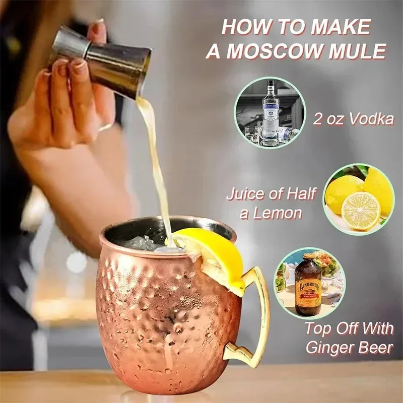 الصيف كوكتيل كأس النبيذ موسكو البغل القدح الفولاذ المقاوم للصدأ مطروق النحاس مطلي كوب للبيرة القهوة أدوات البار درينكوير لرمضان #5