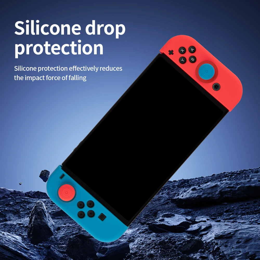 Silicone Case for Nintendo Switch Gamepad Non-Slip Cover Rocker Sleeve Contrast Color Case TPU Soft Rubber Protective Covers