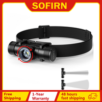 HS11 EDC Head Swivel Zoom Headlamp 6000K High Power Light LED USB C Rechargeable Torch With Spotlight and floodlight