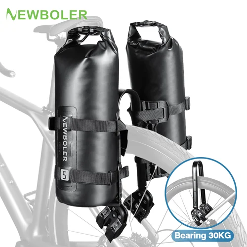Imagen 1 del producto NEWBOLER-bolsa impermeable para horquilla delantera de bicicleta, bolsa portátil para bicicleta, bolsa de equipaje, estante trasero para bicicleta, portaequipajes para bicicleta