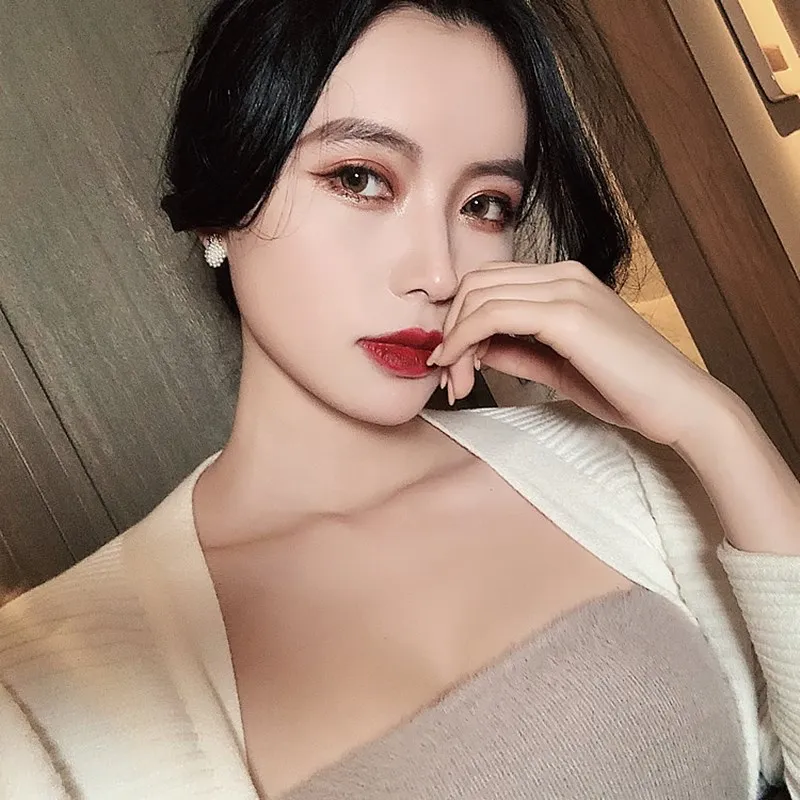 أقراط لؤلؤ هندسية للنساء ، إبرة فضة S925 ، عشيق كلاسيكي ، أناناس ، مجوهرات أنيقة نسائية #6