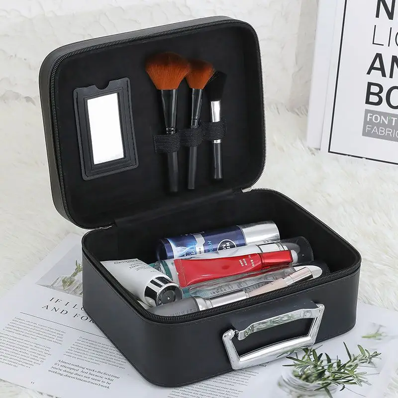 

Large-capacity Cosmetic Bag with Compartments, Mirror, Cosmetic Storage Bag, Portable Travel Cosmetic Case