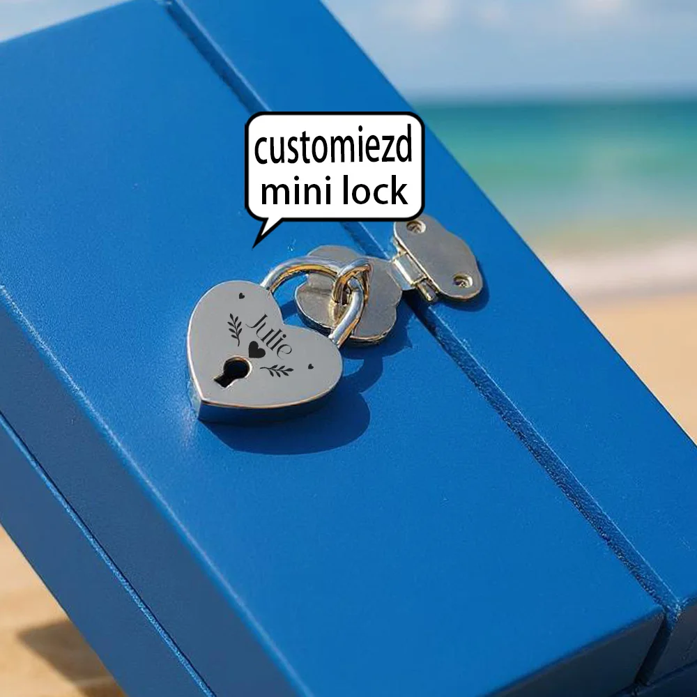 A custom-made couple's lock Custom Engraved Lock Anti rust, anti-corrosion, long-lasting love Eternal love symbolic heart lock