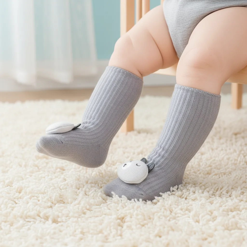 

Kawaii детские носки для детей от 0 до 3 лет, противоскользящая подошва, носки для младенцев с героями мультфильмов и животных, носки-тапочки для малышей, весна-осень