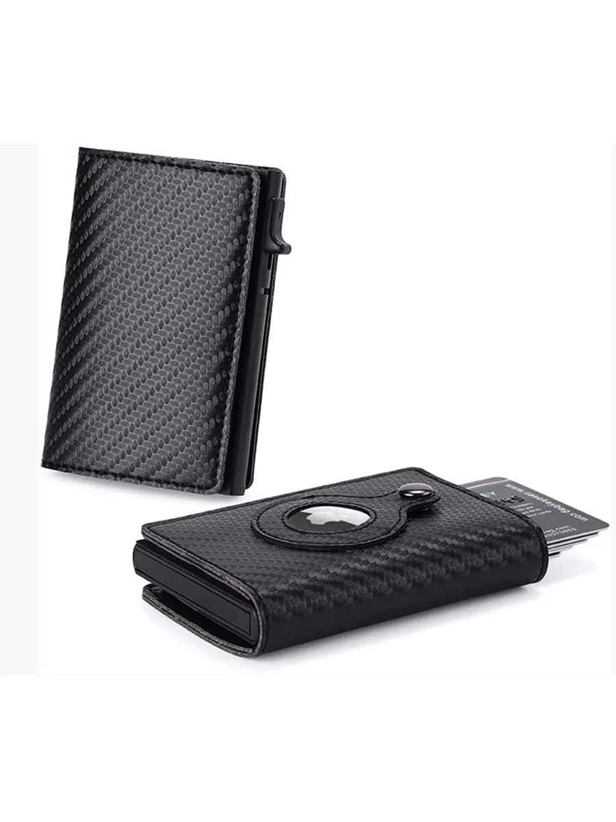 Gebwolf For Apple Airtag Wallet Men Carbon Fiber ID Credit Card Holder Rfid Slim Cardholder