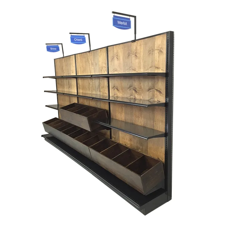 Professional Custom Fashion Retail Store Display Wooden Supermarket Shelf Display
