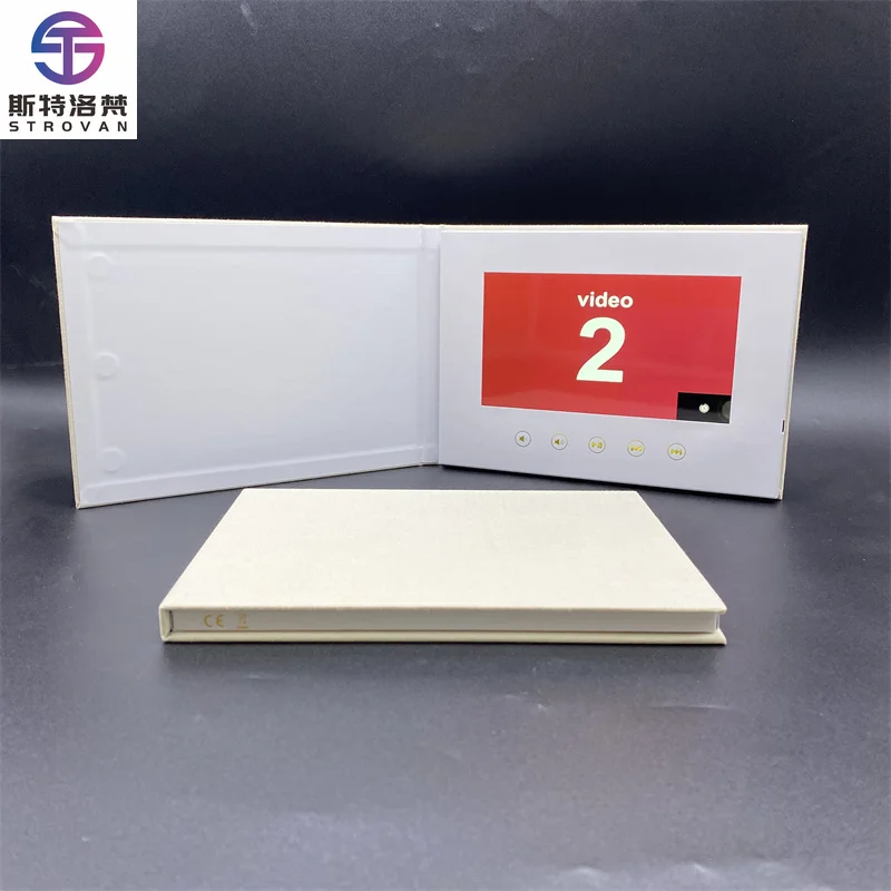 

LCD Screen Greeting Card Brochure Video Book Photos Wedding Linen Video Album