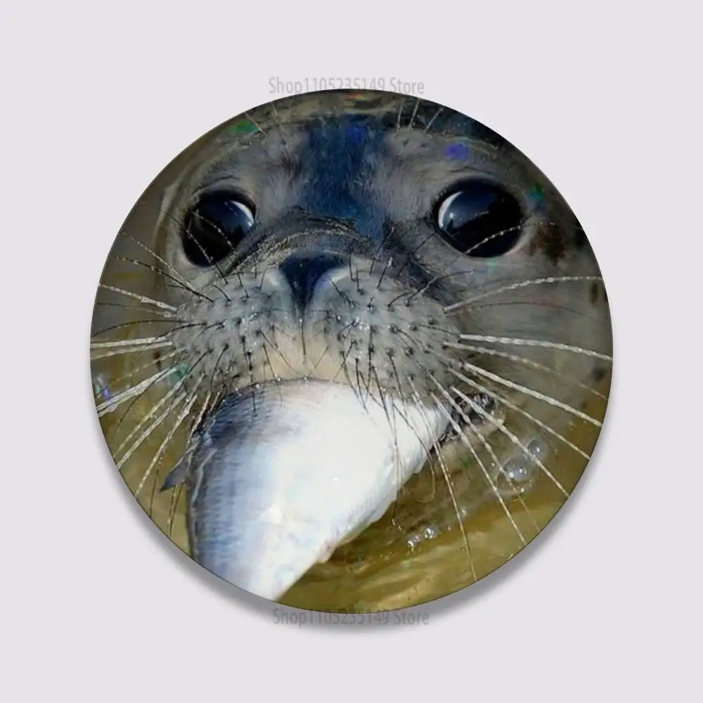 Seal Sea 58mm Handmade Enamel Pin image