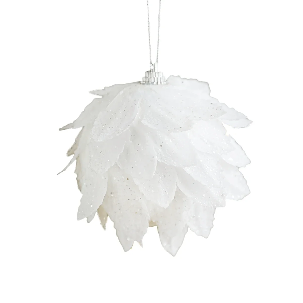 Decorative Christmas Ball Pendant Foam White Feather Fantasy Fairy Tale Decoration Pendant Christmas Ornaments Xmas Tree Decor