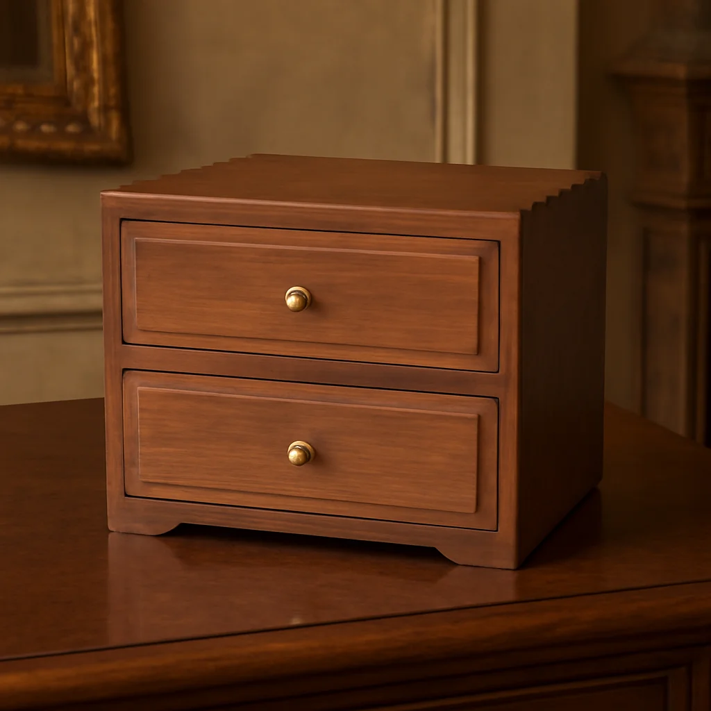 

BM66 Шкатулка деревянная двухъярусная Solid Wood Storage Organizer Jewelry Case для дома и спальни антикварный стиль