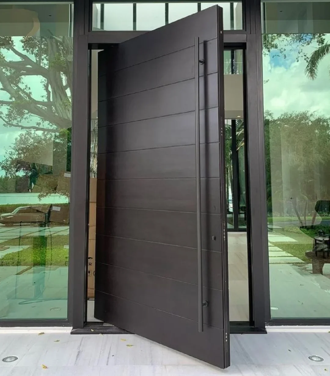 Sixinalu Exterior Doors for Home Luxury Design Aluminum Entrance Door High Security Front Door Modern Entry Pivot Doors