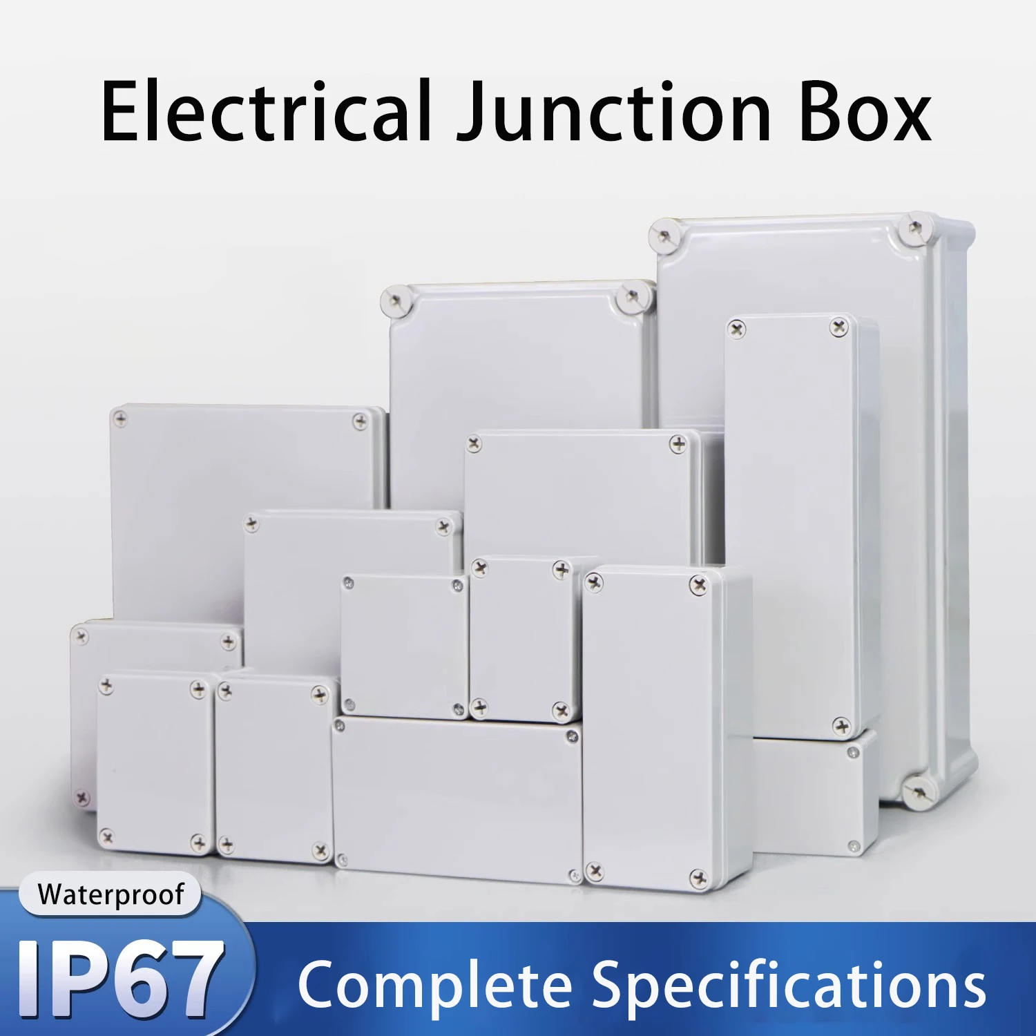 IP67 Gray/Transparent Cover Outdoor Waterproof Junction Box ABS Plastic Enclosure Screw Cable Sealed Cases for Electronics