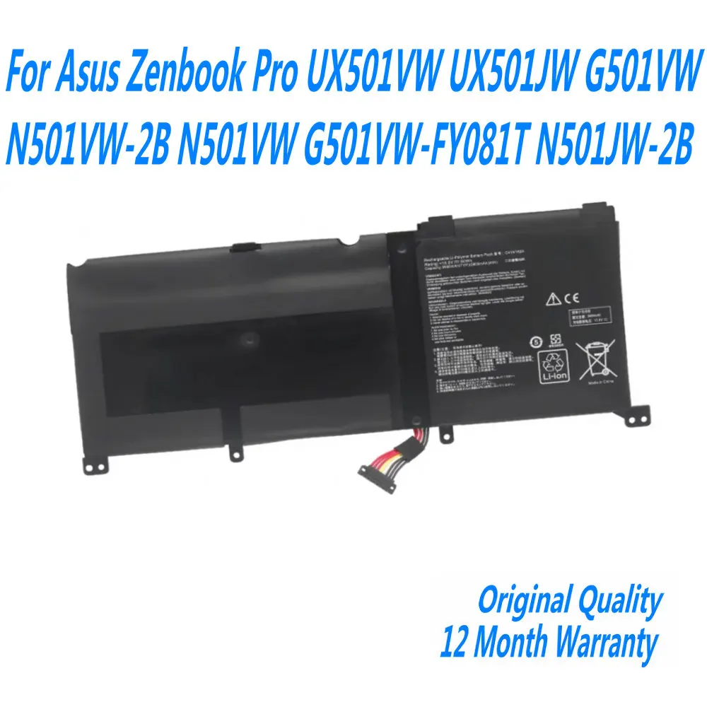 

New 15.2V 60WH C41N1524 Laptop Battery For Asus Zenbook Pro UX501VW UX501JW G501VW N501VW-2B N501VW G501VW-FY081T N501JW-2B