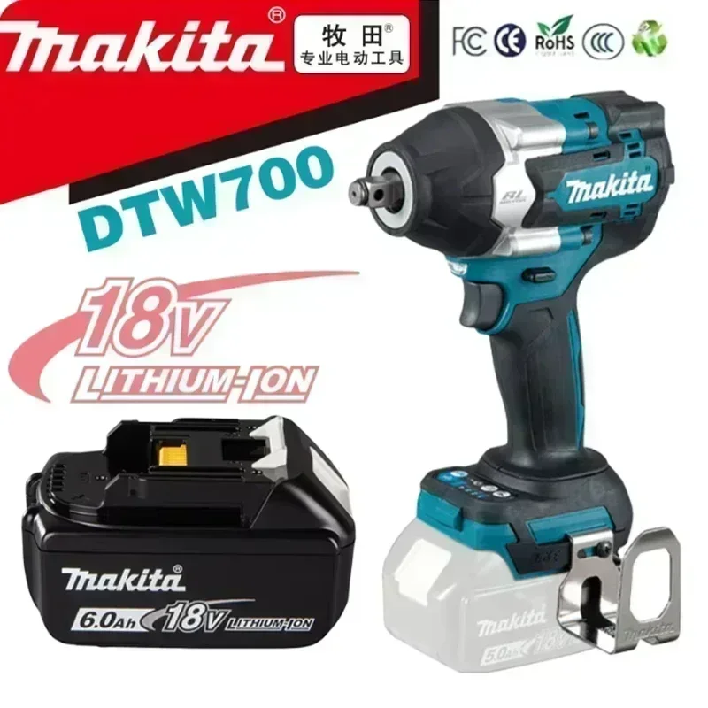 

Makita Original DTW700 1100W Brushless Electric Wrench Cordless Impact Wrench Screwdriver Large Torque Auto Repair Power Tools