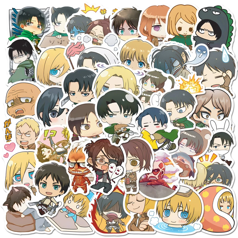 10/30/50pcs Cool Attack On Titan Anime Stickers Toy DIY Luggage Motorcycle Notebook Waterproof Cartooon Graffiti Decals Kid Toys