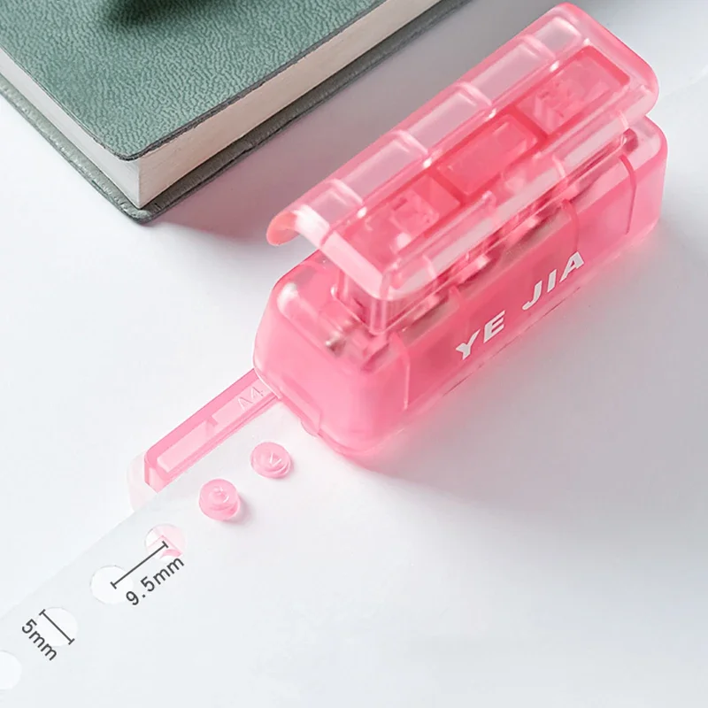 Mini Color 5-Hole Paper Punch Handheld Metal Loose Leaf Hole Puncher for A4 A5 B5 for Notebook Scrapbook Diary Binding